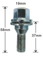 kerusi kon hex 19mm dengan mesin basuh lug bolts