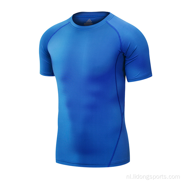 Comfort korte mouw snel droog goedkoop fitness shirt