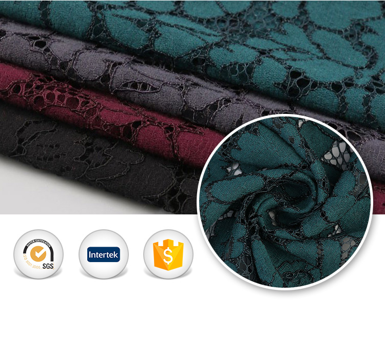 Knitted malaysia nigerian lace embroidery embroidered fabrics for clothing