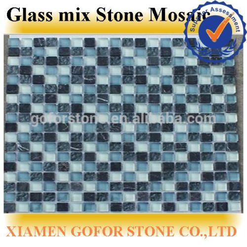 8mm thickness stone mixed glass mosaic