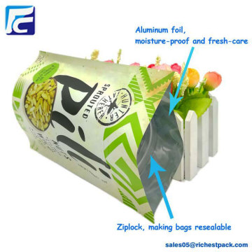 Wholesale plasticaluminum ziplock snack food packaging bag