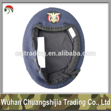wool military beret with embroidery