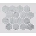 White Glass Mosaic Tiles For Kitchen Backsplash Wall