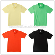 Wholesale sewing pattern button 100%polyester fabric polo shirt