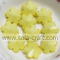 Christmas Beaded Snowflake Ornament Fashion Jewelry Loose Yellow 14MM Findings With Snowflake Design