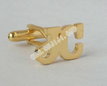 Custom Made Letter of the alphabet Design Gold Cufflinks