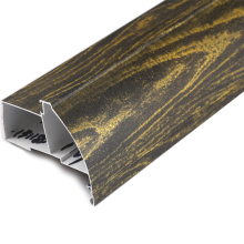 wood grain color flat open cabinet aluminum profile