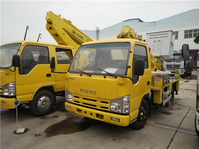 8m Isuzu lori lililowekwa kwenye majukwaa ya majimaji