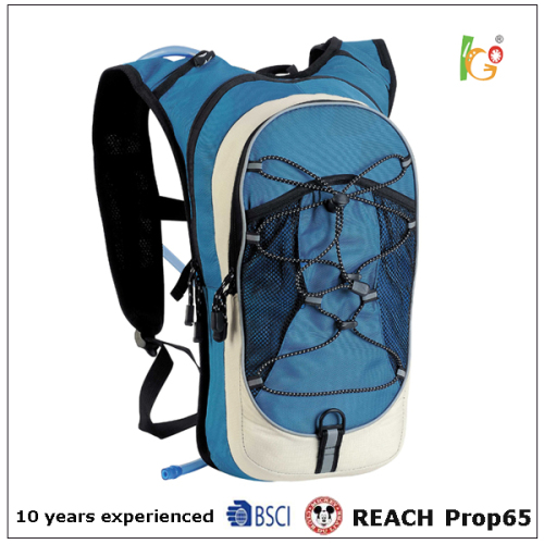 trendy practical blue and grey hydration backpack