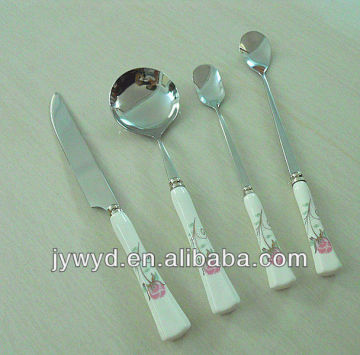 Fork Spoon Knife With Ceramic Handle
