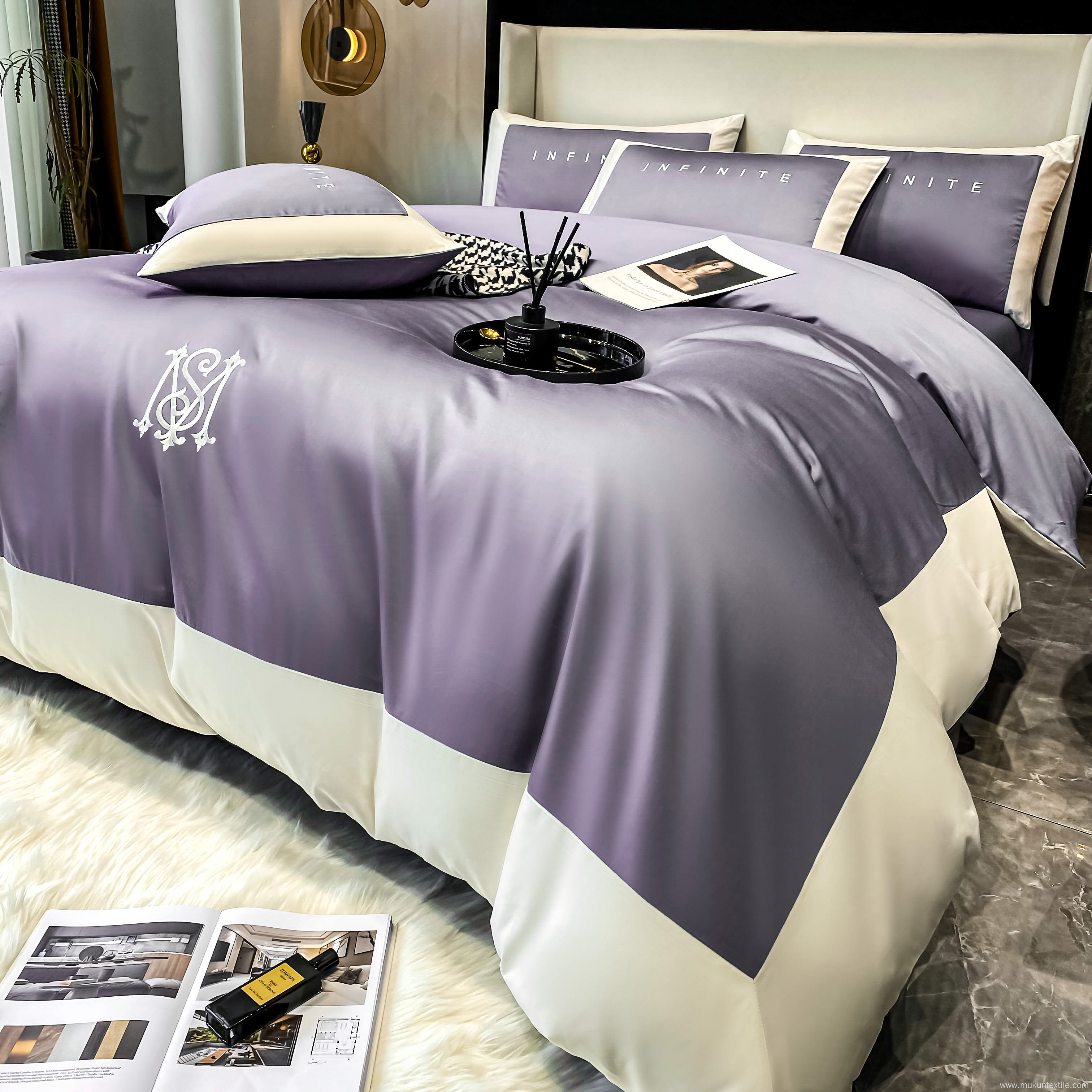 embroidery quality comforter king size cotton bedding set