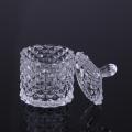 Small Diamond Patterned Clear Glass Candy Jar