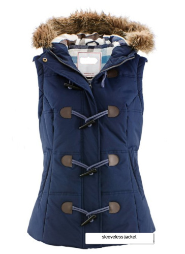 Women down jacket without sleeve