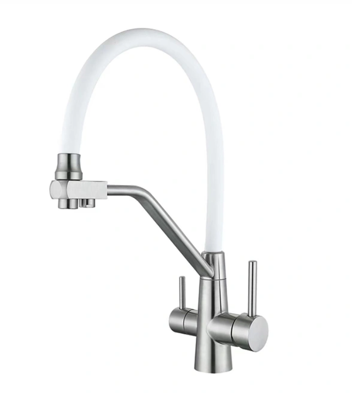 Brushed Nickel Retractable Faucet For Kitchen