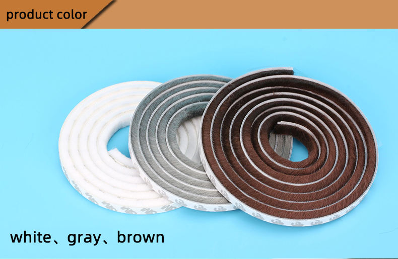 Door and window backing type and installation type wool strip sealing strip