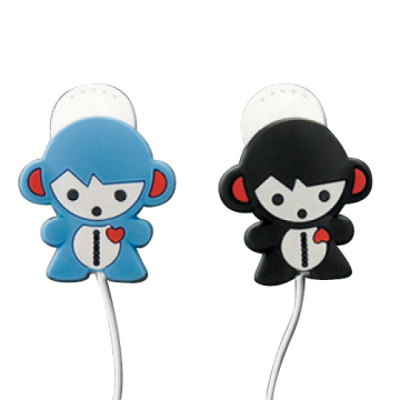 most popular lovely monkey mode embossed 2D silicone earphone charms