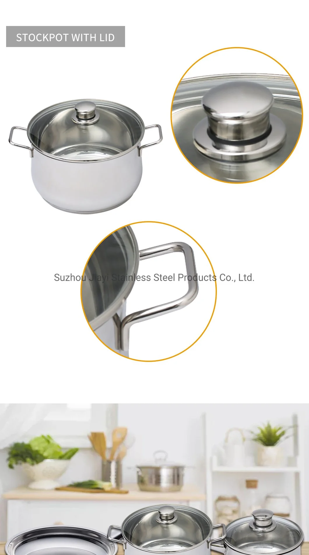 18/10 Stainless Steel Food Grade Saucepan Milk Pot Sets Jy-1675zx