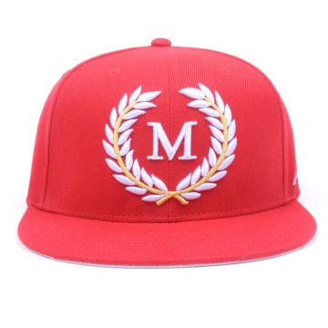 Fashion acrylic embroidery custom logo red youth snapback hat