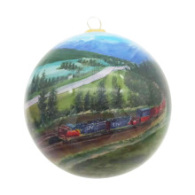 Customizable Christmas Glass Ornaments: Intricate Train Pattern Inside Painting
