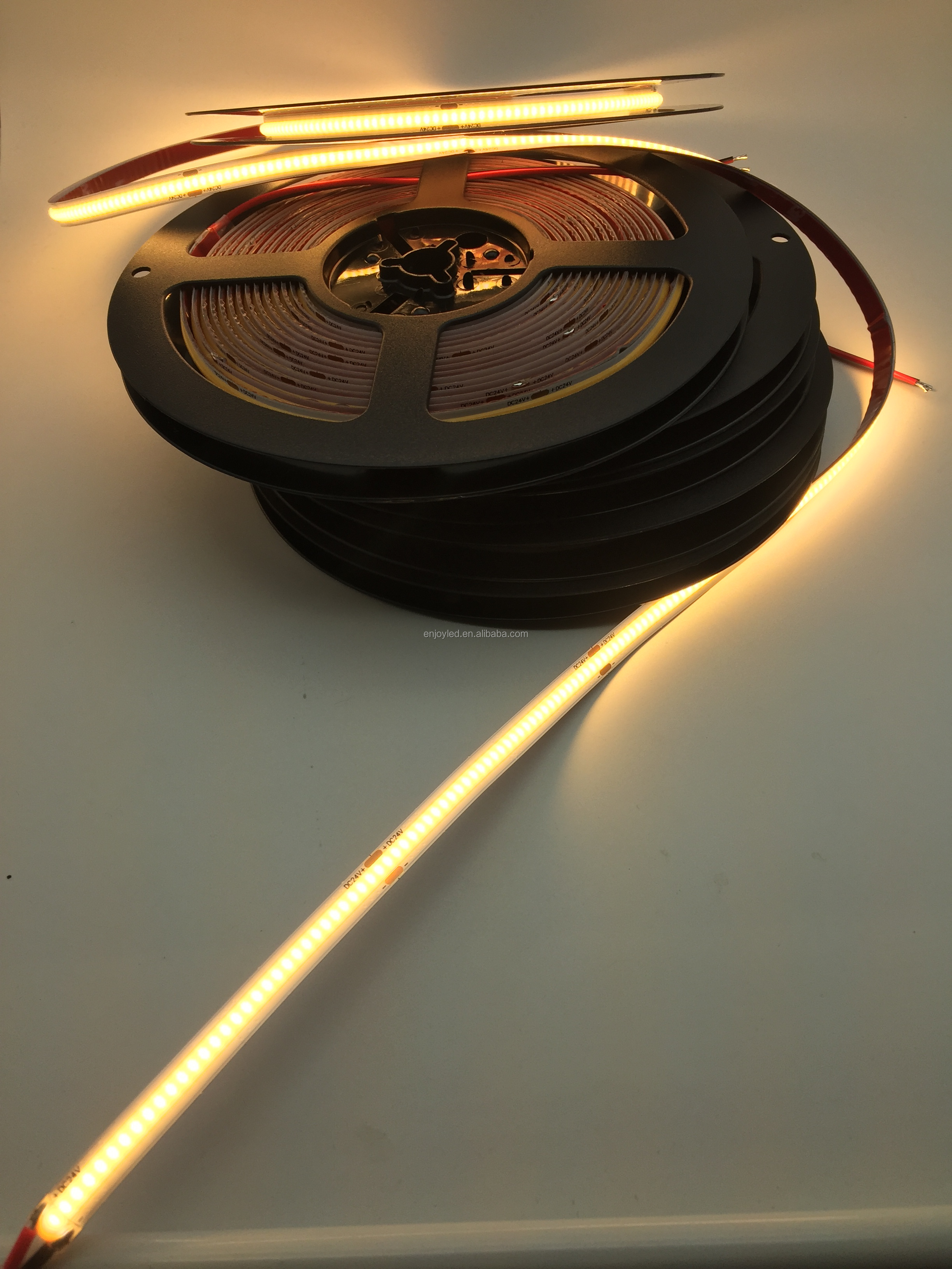 high density led tape ribbon light 8mm ip20 9w/m white warm white dotless flexible cob led strip