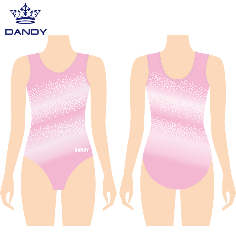 Maillot de gimnasia con diamantes ombre