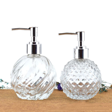 High-End Transparent Spherical Glass Bottles for Liquid Soaps, Detergents, Shampoos, and Lotions