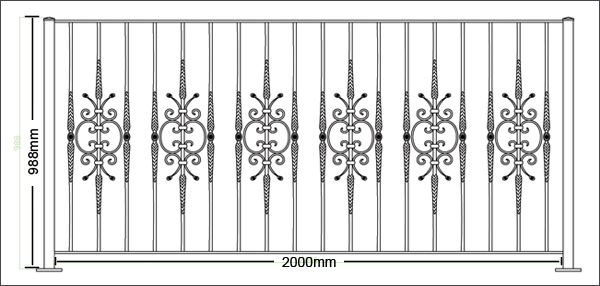 Stair Handrail Wrought iron Decoration Poles as Forged balusters