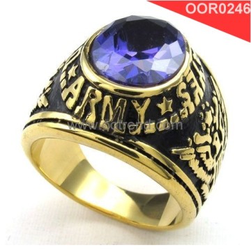 Golden US navy army ring for military jewelry