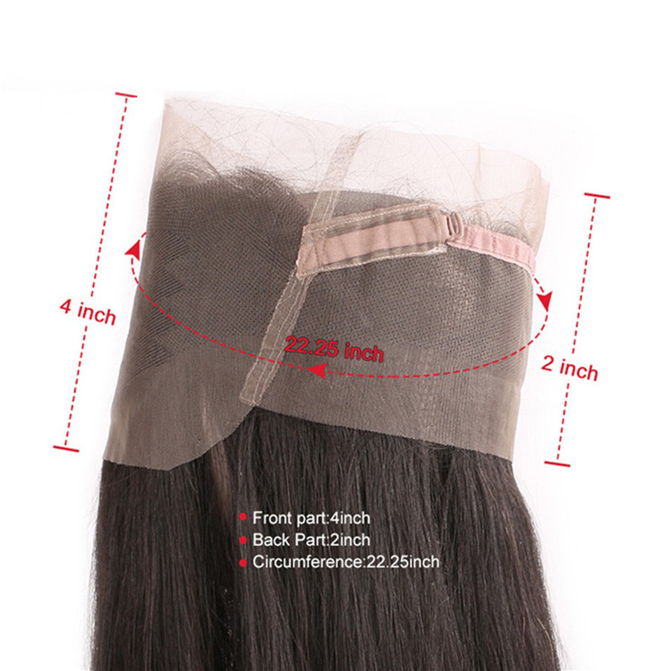 Wholesale Factory Vendor Low Price 360 lace Frontal Closure with Bundles, Pre plucked Straight 360 Lace Front Closure