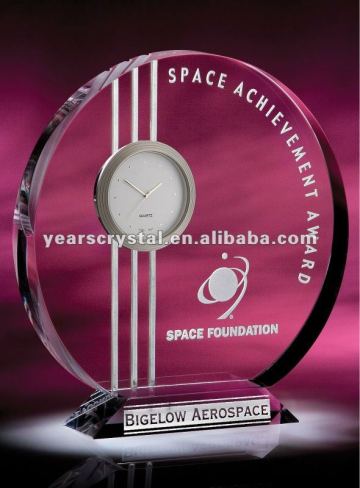 neo crystal glass clock award(R-1411)