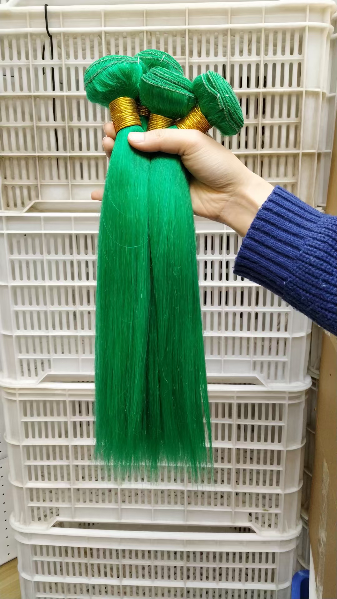 Factory Direct Price 10A Indian Green Color Brazilian Straight Human Hair Bundles Cuticle Align Virgin Human Hair Extension