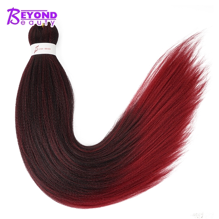 wholesale Pre - stretched Professional Braiding Hair Perm Yaki Jumbo Braids Synthetic Hair Easy Prestreched Hair For Box