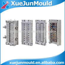 PET tube preform mould with tail