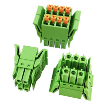 3.81MM pitch double bank spring thin female terminal block with winged lock buckle