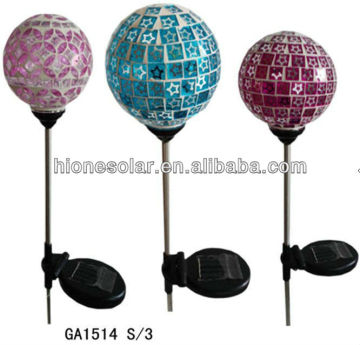 Solar Power Mosaic Glass Ball Color Changing Light