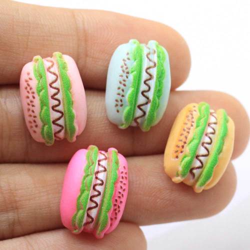 Kawaii Hamburger Resin Charms Symulacja Jedzenie Diy Dekoracje Dzieci Bawią się Lalka Akcesoria Kuchenne Zabawki Prezenty