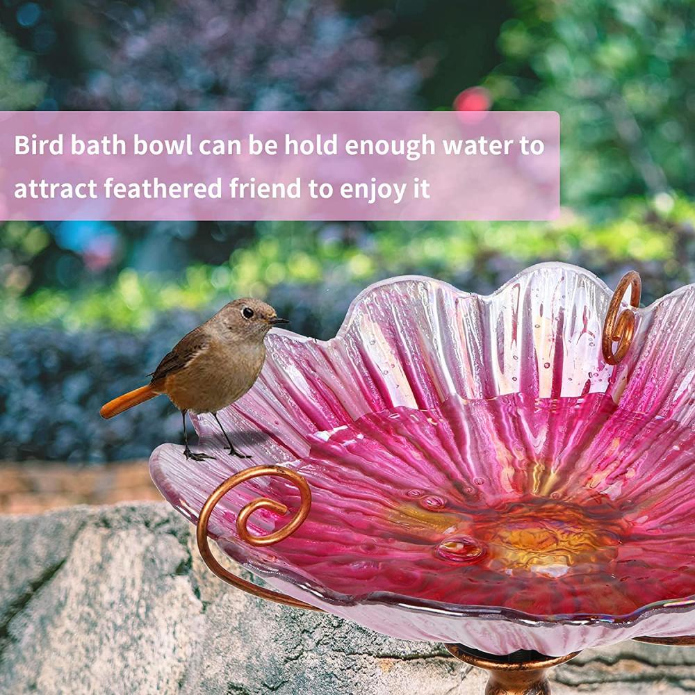 31 -calowy Szklany Krzyżowiec Birdbath