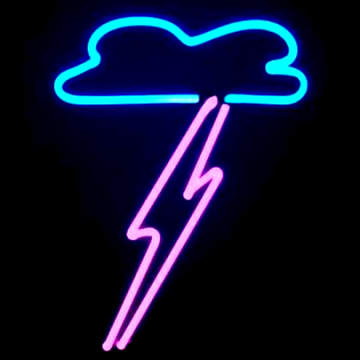 lightning bolt neon sign