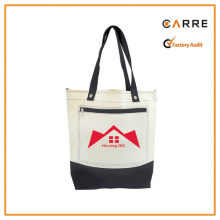 large zippered convention 600d polyester canvas tote bag