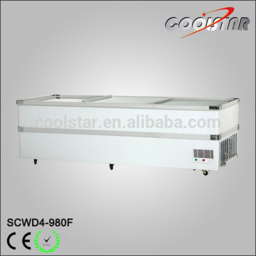 European design jumbo freezer with chorme corner