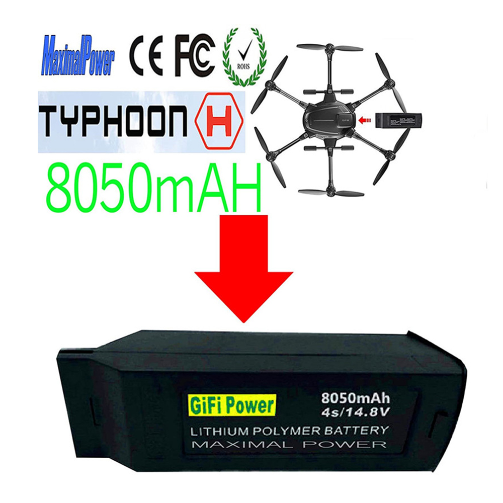 Gifi Power 8050mAh Large Capacity Battery 14.8V 4S Replacement Lipo Battery Drone Battery For Yuneec Typhoon H H480 UAV