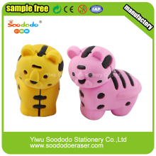 3D tiger kid eraser ,Animal rubber school office eraser