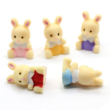 Vente en gros de 20 mm de résine de lapin breloques Kawaii Cabochons décorations en résine 3D à dos plat