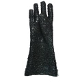 Black PVC All particles Flannelette lined gloves 40cm