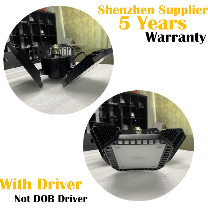 60W Deformable LED Garage Ceiling Lights 5000k with 3 Adjustable Panels,utility Led Garage Lighting LED Light Bulbs for barn