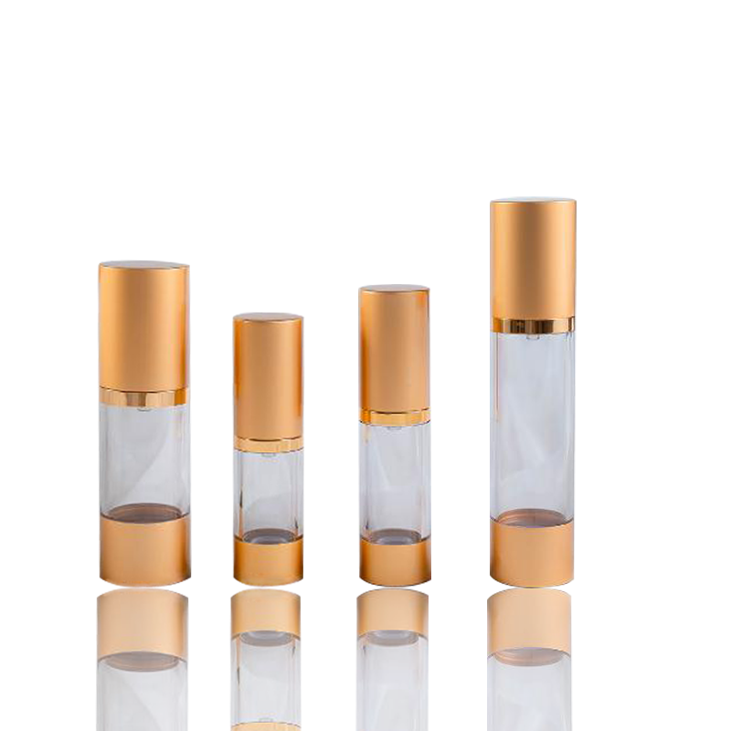 luxe plating gouden deksel plastic frosted airless fles