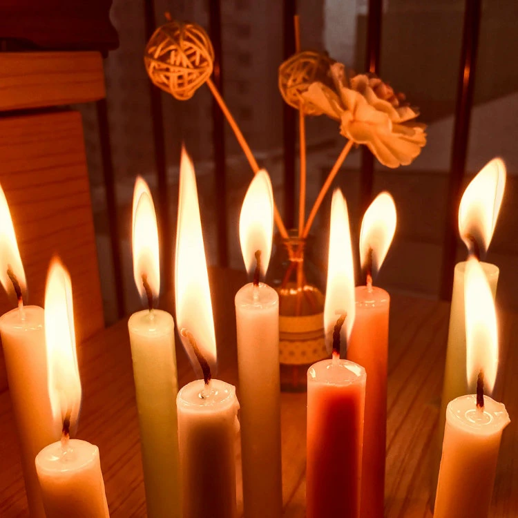 Candle White and Black Church Religious Pillar Candle