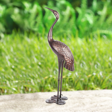 Outdoor Garden Decorative Ornament Animal Statue Bronze Small Crane Sculpture