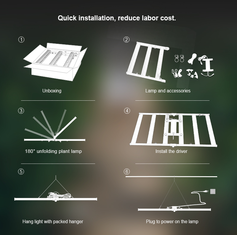 Commerciële opvouwbare bar indoor planten led kweeklichten