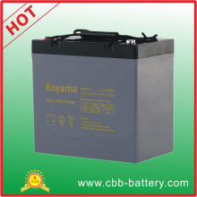 Long Design Life Deep Cycle Motive Battery 55ah 12V